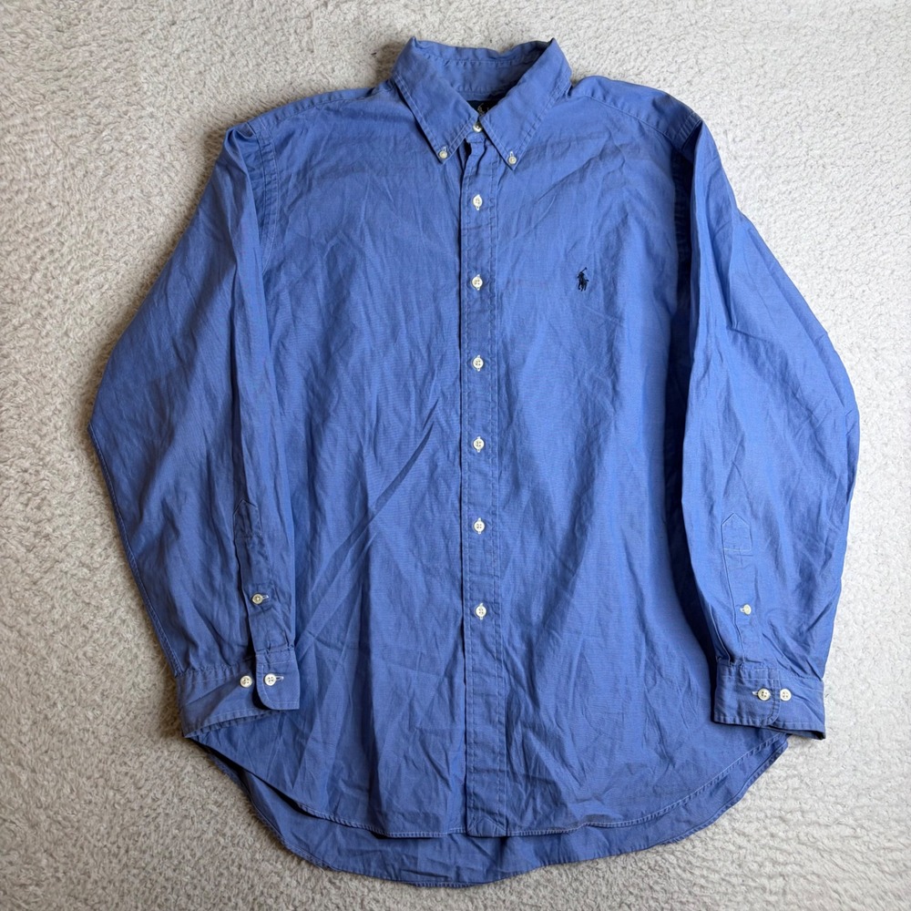 Polo Ralph Lauren Mens 17 34/35 Classic Fit Blue Oxford Button Down Shirt